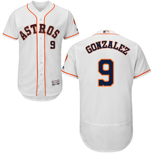 Astros #9 Marwin Gonzalez White Flexbase Authentic Collection Stitched MLB Jersey - Click Image to Close